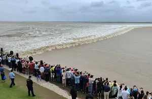 海宁盐官万人追潮现象揭秘，台风天文大潮造就罕见景观！